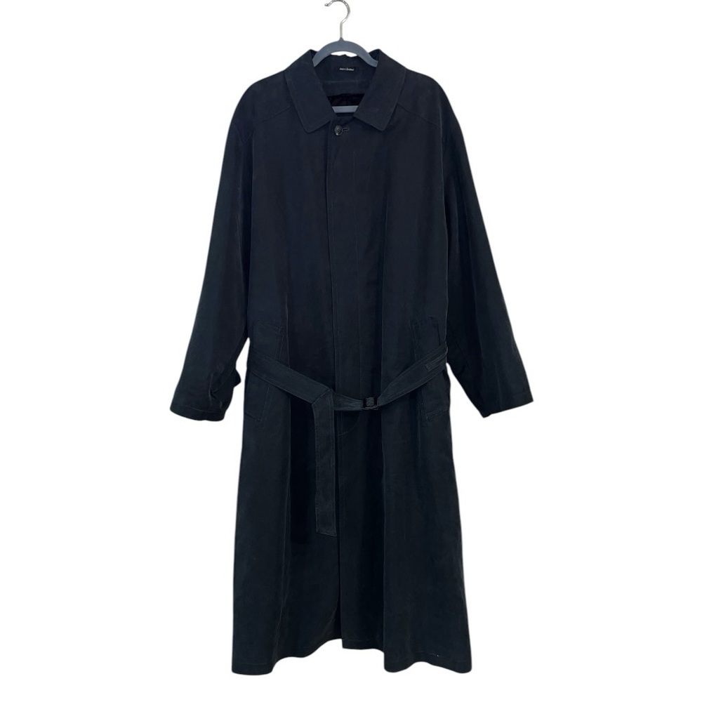 Sanyo wool lining trench coat belted gray green R-40 long jacket old Money